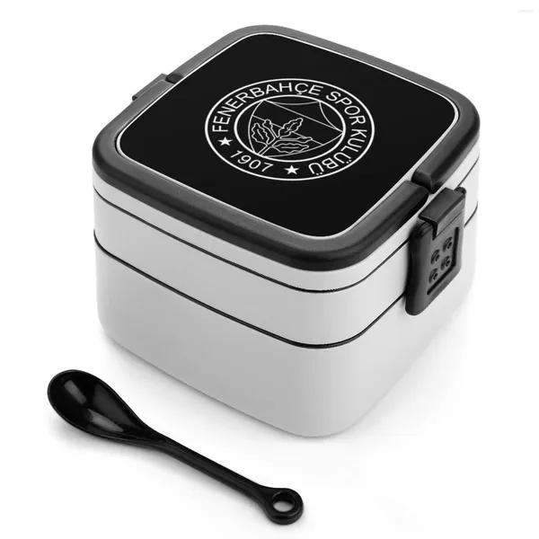 УЧЕТА СВОБОДА FENERBAHCE Black No Stars Double Layer Bento Box Portable Lunch for Kids School 1907 SK