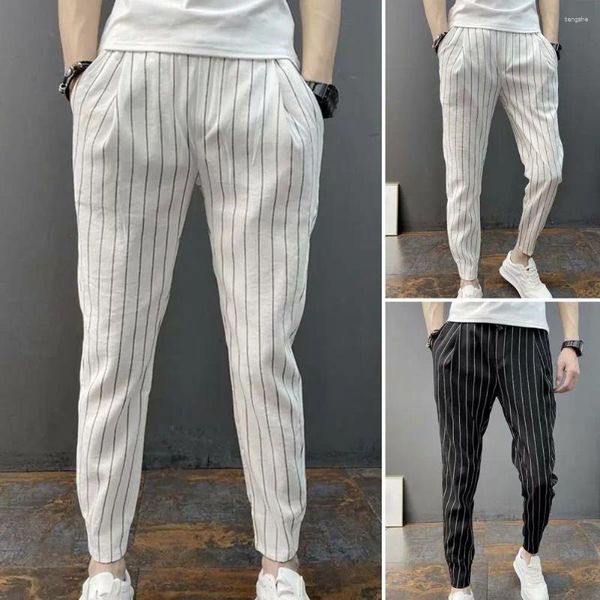 Pantaloni maschili uomini alla moda matita slim fit waleble a metà vita caviglia harem primaverile pantaloni autunnali per abbigliamento quotidiano