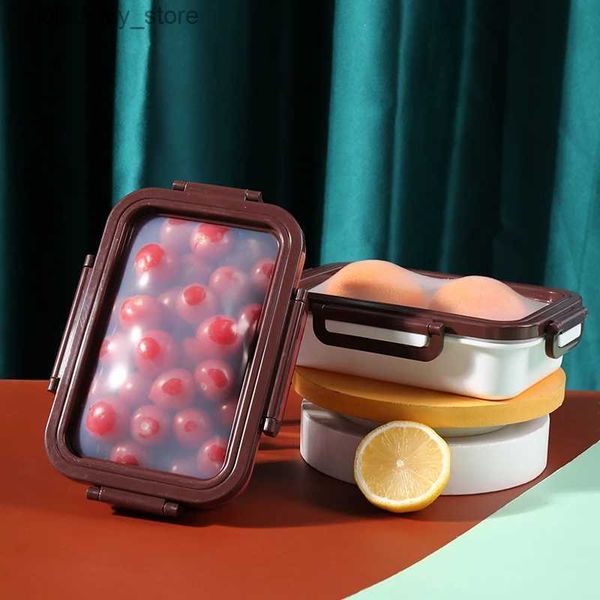 Bento Boxes Creative Sile Lunch Box Crisper Food Storae Contaer Portable Bento Box Microwable Plastic Kitchen Created Storae Box L49