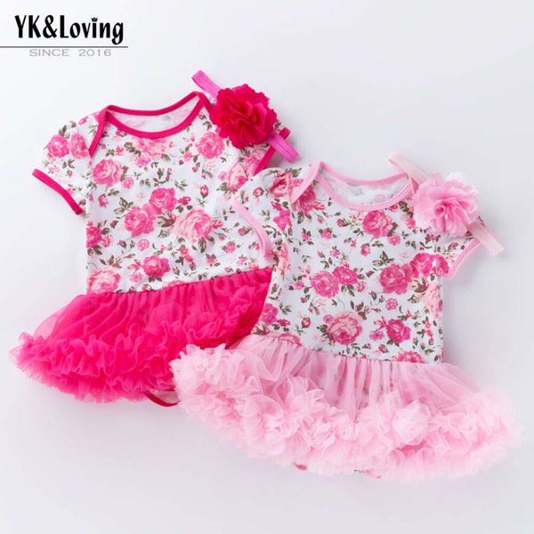Abito da gamber per body femminile stampato stampato leopardi abito da principessa a maniche corta rosa baby abito per bambini di un anno