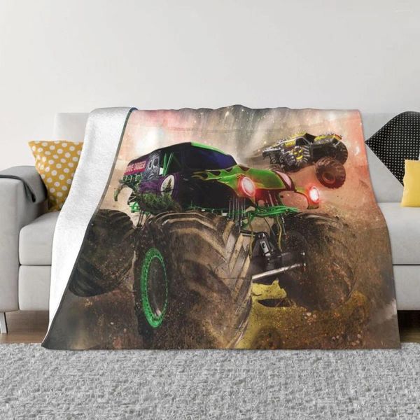 Decken Monster Jam Nervenkitzel Game Koralle Fleece Plüsch Winter Truck Weich Wurfdecke für Sofa -Reisebetten