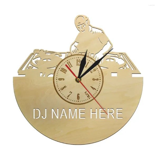 Настенные часы DJ Your name Custom Design Decorative Clock Music Fan