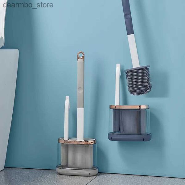 Escovas de limpeza 1 pincéis de vaso sanitário com suporte de parede montado na parede Brush de limpeza de lavagem de limpeza de banheiros Acessórios para o banheiro L49