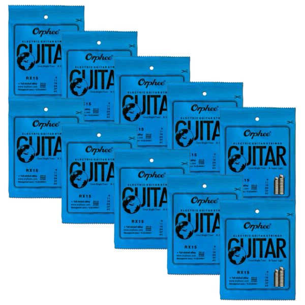 Strings de guitarra elétrica de cabos 10 Conjunto 1046 1150 Série RX de liga de liga de níquel de aço carbono hexagonal Orpheetx Orphee Rx