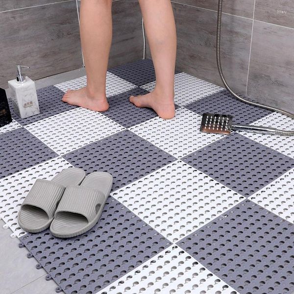 Badmatten 25x25 cm Nicht rutschter DIY Badezimmerbodenmatten Duschpad Duschmassage Saugpasse Badewanne Teppich mit Abflussloch