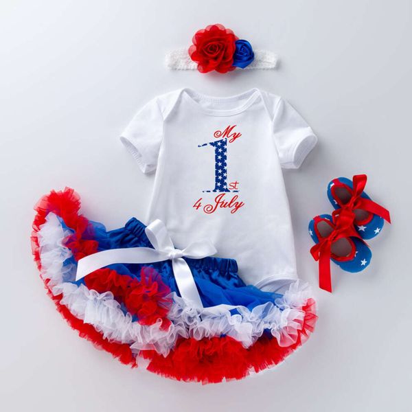Celebrazione americana Carnival Balco di cartoni da cartone animato neonato pi ha yi pingpeng gonna set indipendenza day per bambini