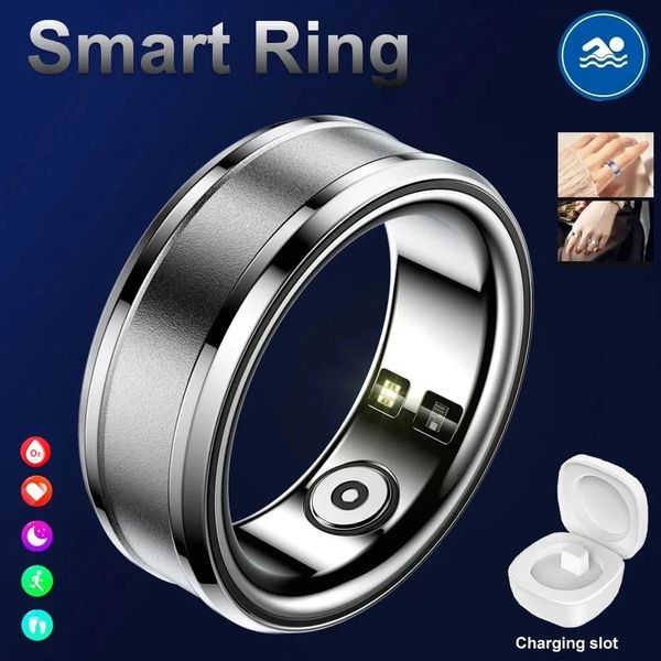 Smart Ring Men Women Tassi cardiaco Blood Ossigeno Sleep Health Monitor Attività Sports Fitness Tracker per Android iOS 240415