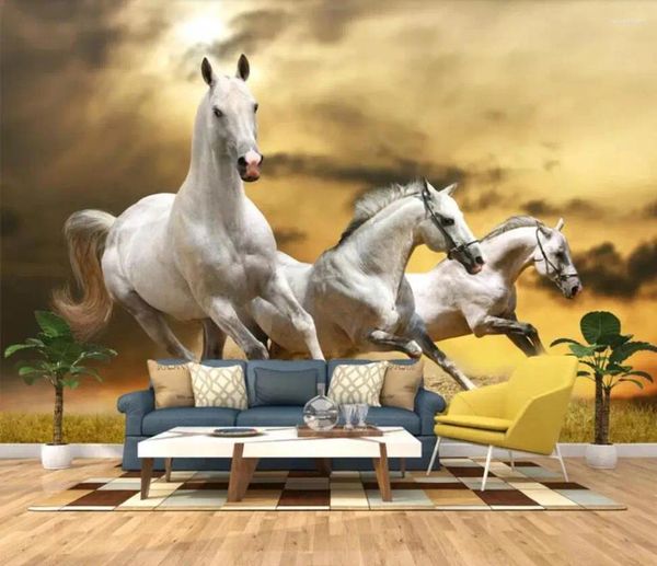 Sfondi Dream contrattuale Nordic Funzione di cavalli bianchi L'immagine della parete decora il murale