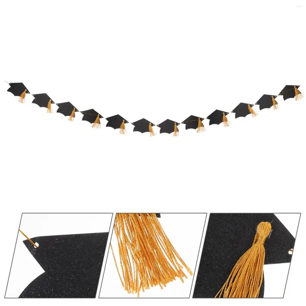 Decorazione del partito ghirlanda cappello tappeto tappeto latte congratulazioni di laurea banner sospeso 2024 decorazioni per corona