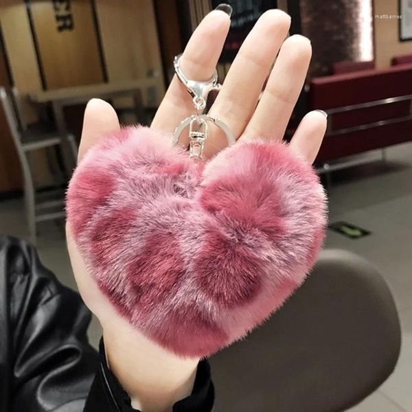 Schlüsselanhänger Liebesbeutel Geldbeutel Charm Fluffy Pelball Keychain Schöne Valentines Fashion Geschenk