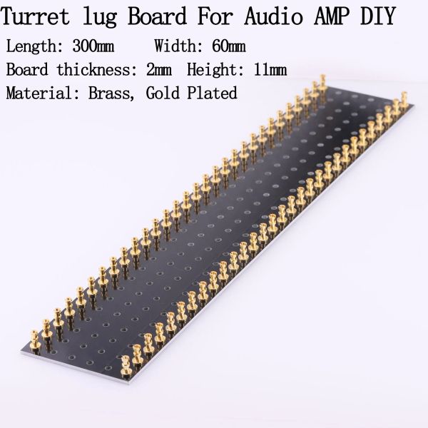 Cabos jemosa 1pc 60 postagens vermelhas tira preta tira tira de terminal de tira de ouro banhado para hi -hifi de guitarra de áudio do tubo vintage AMP DIY 300x60x2mm