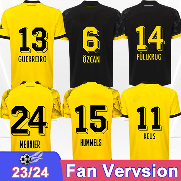 2023 24 Haller Hazard Mens Soccer Jerseys REUS Брандт Беллингхем Камара Дахуд Геррайро дома в гостях футбольной рубашки с коротким рукавом