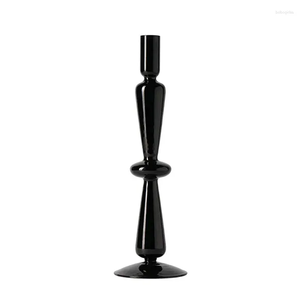 Candelas HF Glass Holder Centerpieces para mesas Candlestick Decoração de casa Pillar Stand