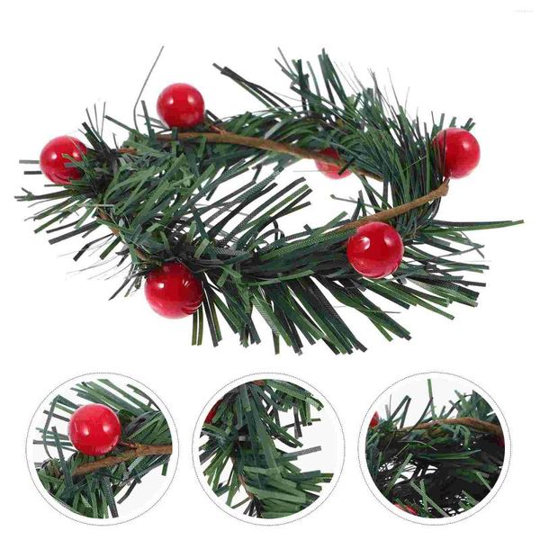 Flores decorativas 5 PCs anéis de natal ornamentos de porta pendura