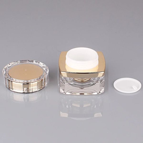 2024 leere Augen Gesichtscreme Jar Körper 5G-50g Lotion Verpackung Flasche Travel Acrylgold Container Kosmetische Make-up Emulsions-Subbotte 1. für