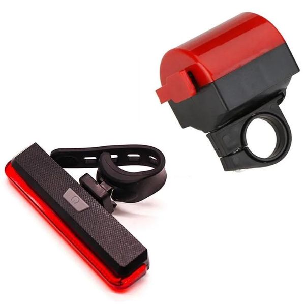 Luzes de bicicleta Mtb Road Loud Horn Ciclismo Hooter Siren Rotação de 360 graus Vermelho com bicicleta Luz traseira de luz traseira Drop Delt Sports Dhzd2