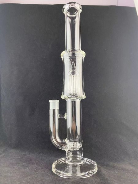 Tubi di fumo Clear bong 18 pollici da 18 mm giunto da 8 armi a 3 Inline supportano il benvenuto su ordinazione