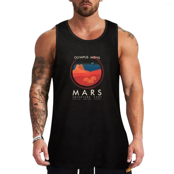 Herren -Tanktops?Mars Adventure Camp Olympus Mons Expedition Top T-Shirt Man T-Shirts Männer Fitnessstudio Kleidung Männlich
