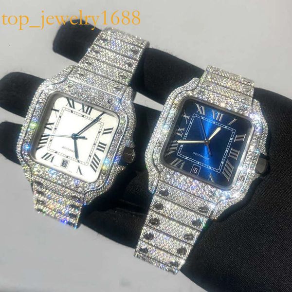 Relógios relógios para homens mecânicos busto de hip hop jóias geladas de moissanite diamante tampo swiss dignadores swiss