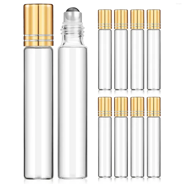 Bottiglie di stoccaggio 10 pezzi Olio essenziale bottiglia vuota da 10 ml profumi piccoli contenitori mini contenitori da viaggio