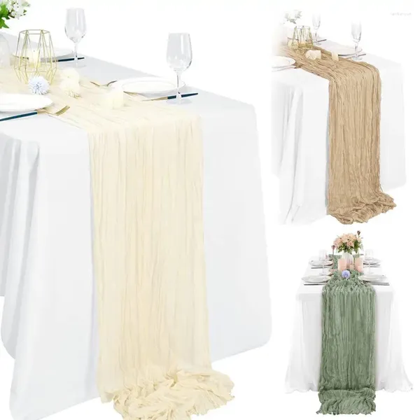 Столовая ткань 6pc Cheeseecloth Setting Make Runner Semi-Seer Perlonarize Retro Boho Столовая винтаж Свадебный декор Ужин ТАКЛЕКЛОТ