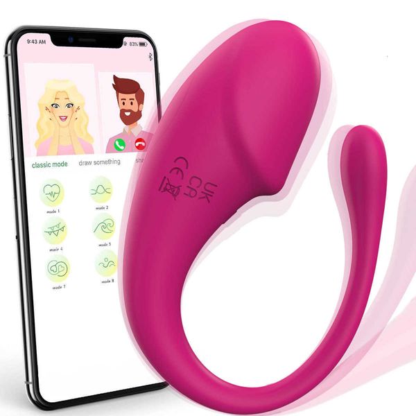 App Jumping ovo sem fio Controle remoto Simulação de vibração de masturbação fêmea Produtos sexuais Usando dispositivo de massagem Ao sair J5DM