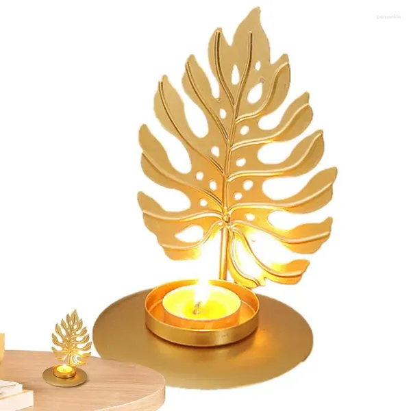 Kerzenhalter Metalldraht Eisen Teelichtblatt Form Tee Lichttisch Herzstück Dekorative Laternen für Zuhause