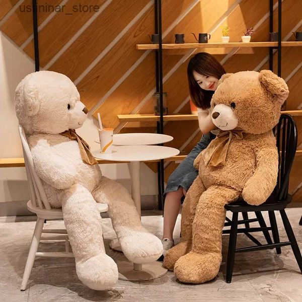 Gefüllte Plüschtiere Big Teddybär ausgestopftem Tierbraun Bär Plüsch Spielzeug flauschiger Kissen kuschelige Plüschgeschenk für Kinder Jungen Mädchen Bettdekor L47