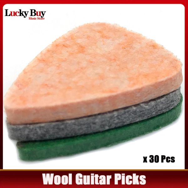 Gitarre 30pcs weiche harte Ukulele -Wolle Filz Gitarre Picks Mandolin Gitarrenpleektrums Konzert Sopran Tenor Ukulele Accessoires