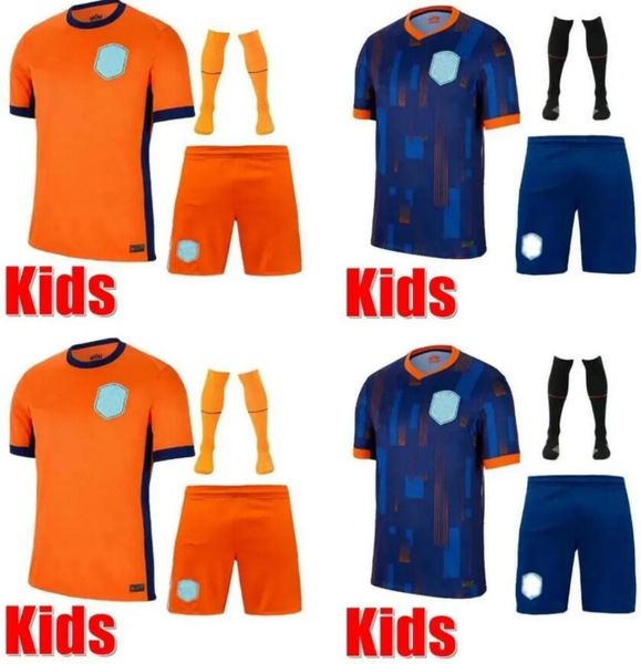 24 25 Niederlande Memphis European Holland Club Soccer Trikot 2024 Euro Cup 2025 Dutch National Team Football Hemd Kids Kit Full Set Home Away Memphis Xavi Gakpo