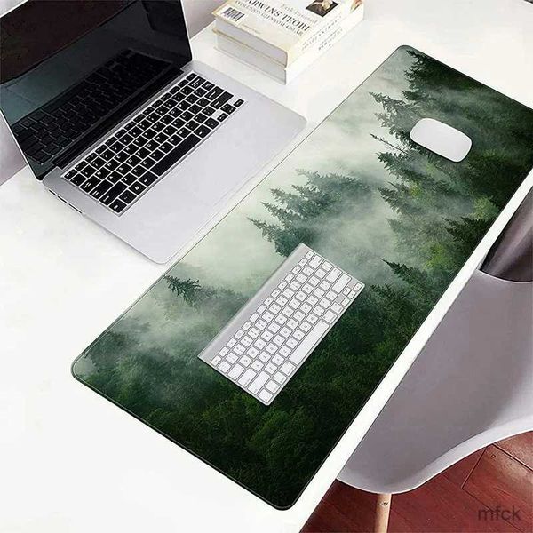 Maus-Pads Handgelenk ruhen Maus-Pad-Spieler Computer Neues Zuhause XXL Mousepads Keyboard Pad Foggy Green Forest Gamer Teppich Naturkautschuk Anti-Schlupf-Mausmatte