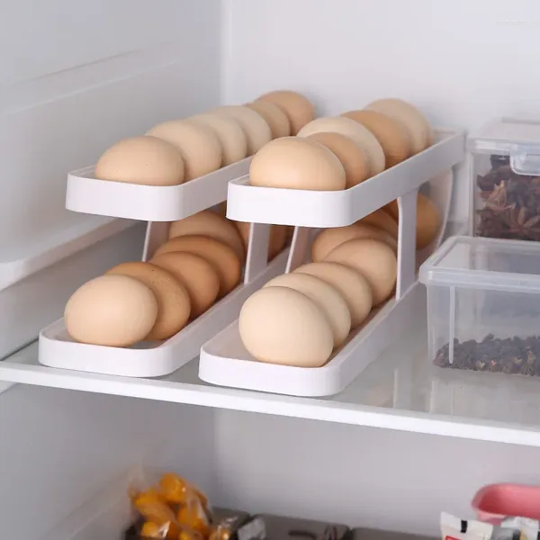 Küche Aufbewahrung Rolling Eispenser Kühlschrank Organisatoren Container Box Automatische Schiebet Spiralhalter Home Gadget