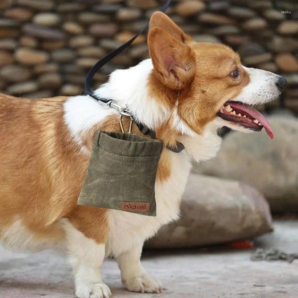 Hundebekleidung behandeln Taschen mit Karabiner Retro-Baumwollschicht wasserdichte schmutzresistente elastische Schrumpfband-Lebensmittelhalter Gegenstände