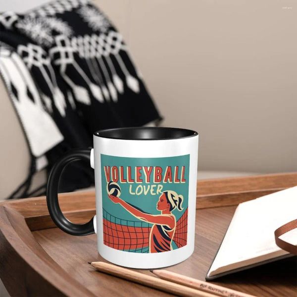 Tassen Leidenschaft für Volleyball -Kaffee Modemuster Personalisiertes dekoratives Zuhause