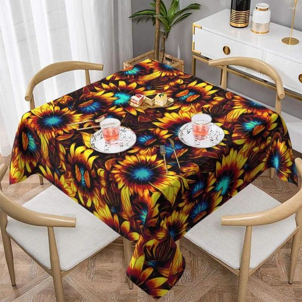 Tale da mesa de mesa luminosa toalha de girassol Design abstrato de poliéster elegante sala de jantar de cozinha decoração de capa gráfica