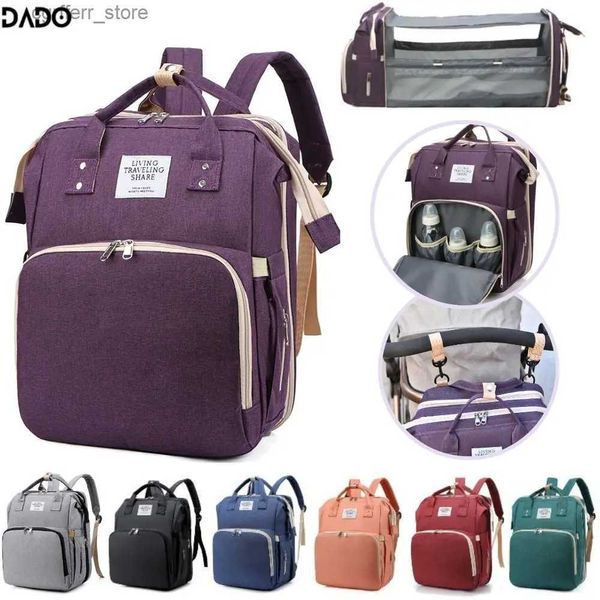 Windelbeutel Wickelbeutel Mama Rucksack Windel Baby großes Kapazität mit tragbarem Wechselstationspad Multifunktionales Reisen für Baby Girl Boy L410