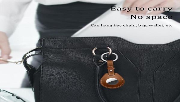 Lederschutzhülsenhülle Abdeckung für Airtags Antilost Keychain Bluetooth Tracker Schütze Siliziumschale Apfel -Luft -Tags Kabel 4795071