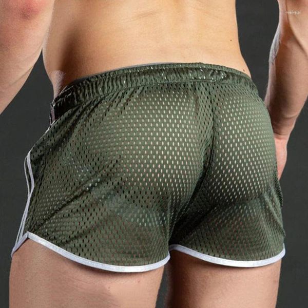 Cortometraggi da uomo Summer Men Casual Gym Fitness Feeding Falrand Sexy Sexy Mesh Grid Sports Sports Beach Trunks maschio maschio