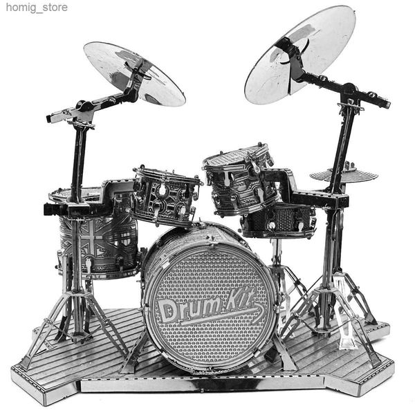 3D -Rätsel Drum Set 3D Metall Puzzle Bausteine ​​Kits diy mecha für Teenager Männer Hobbys Spielzeug großartige Geschenke# Y240415