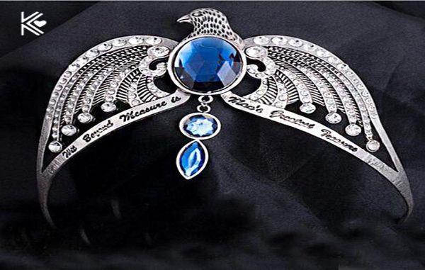 Ravenclaw Lose Crown Currrux свадебные волосы антикварные серебряные орлины Blue Crystal Headsds Accessories S9183115868