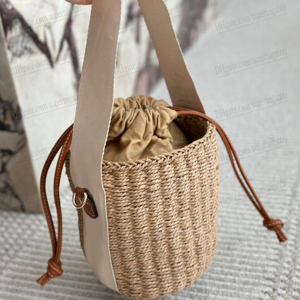 Pequena cesta de cesta lenhosa verão bolsa de designer crossbody saco de sacola de sacola de sacola de sacola de designer