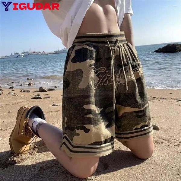 Jeans femininos Summer homens shorts casuais Trend Brand Color Solid Cotton Running String Male Bermuda Masculina