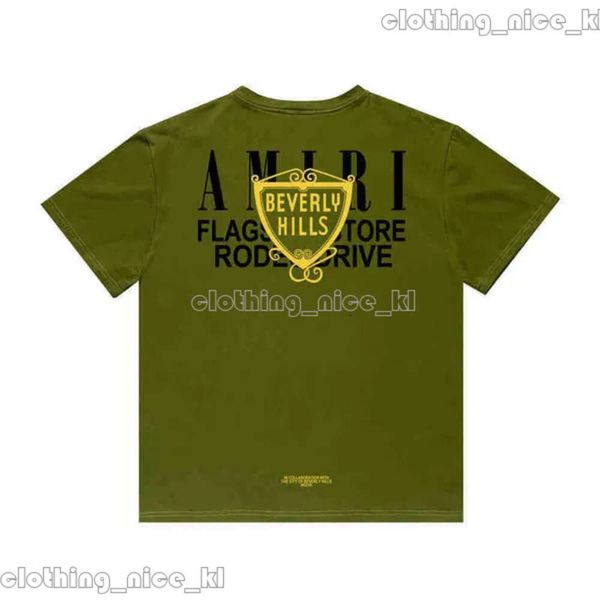 Top Mens Shirt Amirir Shirt Designer T-Shirts US GOLD CUP SCHRABSED DESCOTE HIP HOP High Street Round Hals Kurzarm T-Shirt 625