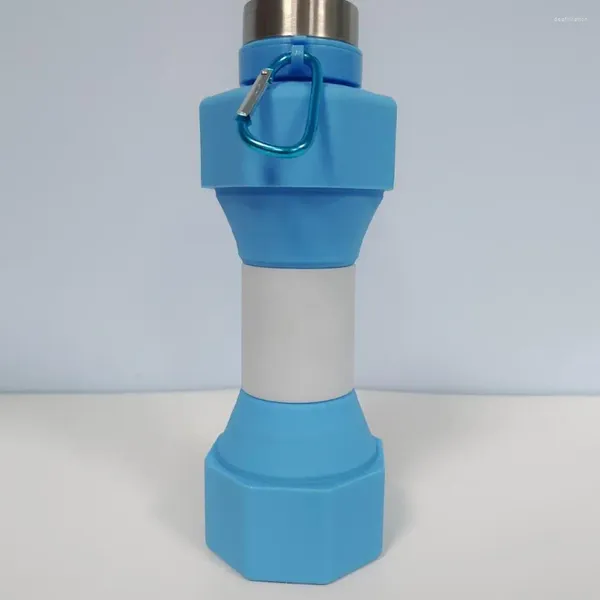 Garrafas de água garrafa de silicone treino hidration hidration com vazamento Dumbbell para fitness viagens homens ciclismo