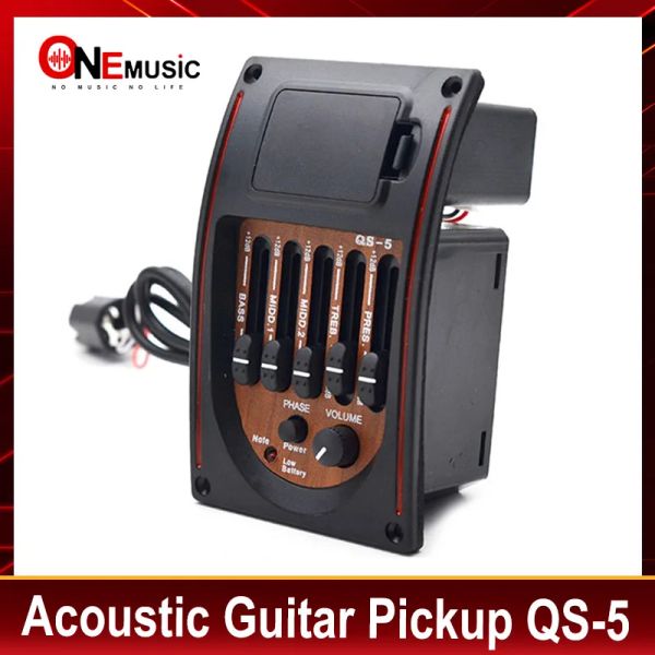 Guitar 5 Band Acoustic Gitarre Preamp 5Band EQ Equalizer Pickup Tuner Piezo Pickup für klassische Folk Gitarre QS5