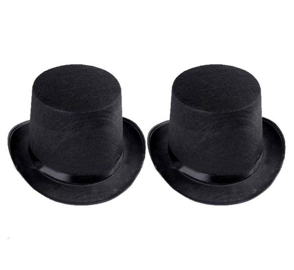 2pcs Adult Festival Cap Soft Tophat Filzhüte kreative Magie Hut Dekorationen Dress Requisiten für Show Cosplay Prom Party5143831