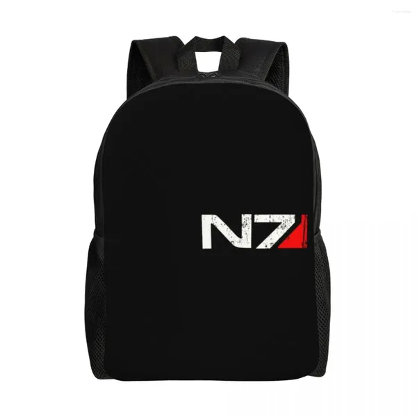 Bolsas escolares Mass Effect N7 Armour Viagem Backpack Men Women Laptop Bookbag Alliance Video Military Game Student Daypack