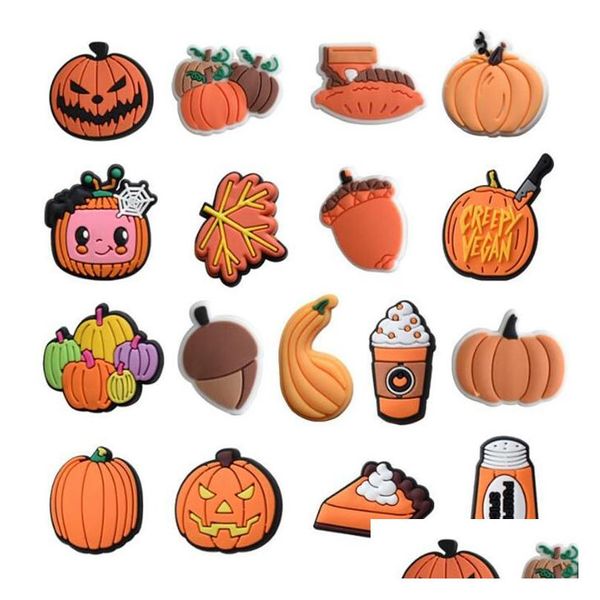 Acessórios para peças de sapatos Hallowmas de hallowmas de pvc Decorações SKL Pumpkin Halloween Taplot for Kids Drop Delivery Shoes Dho2l