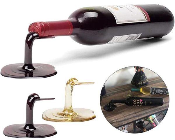 Hooks Rails Spoted Wine Bottle Solder Red e Gold Individualidade Criativa Stand Kitchen Bar Rack Display Gadgets3724758