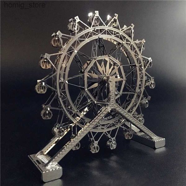 3D Puzzles MMZ Modelo IronStar 3D Metal Puzzle Ferris Wheel Architecture Diy Monte Kits Modelo